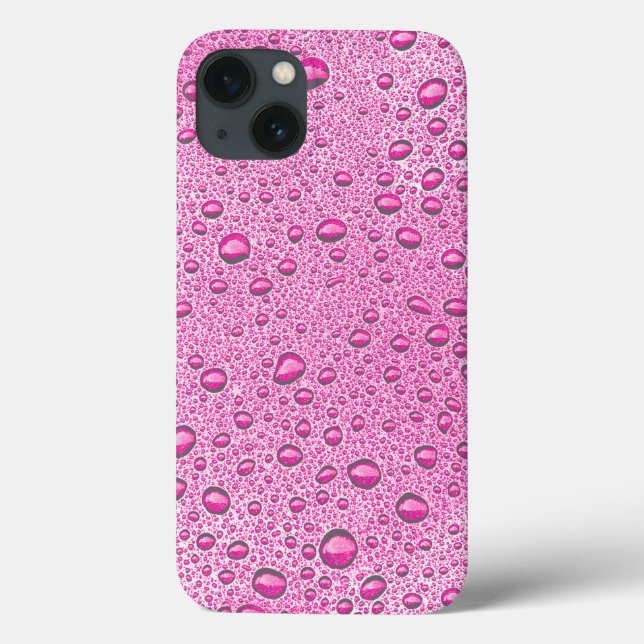 Hot pink water droplets Case-Mate iPhone case (Back)