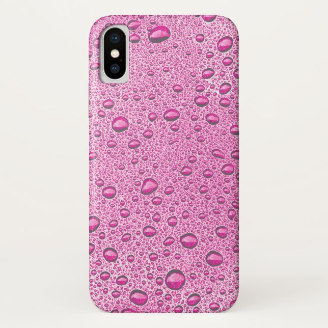Hot pink water droplets Case-Mate iPhone case (Back)
