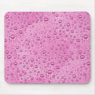 Hot pink water droplets mouse mat