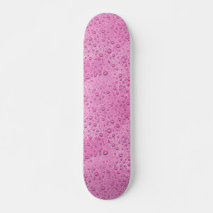 Hot pink water droplets skateboard