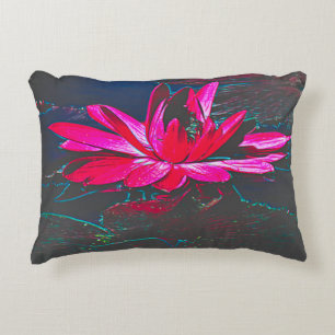 Hot Pink Water Lily Pillow with Designer Pods