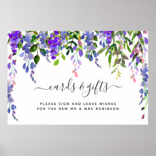 Hot-Pink Watercolor Floral Cards and Gifts Poster
