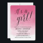 Hot Pink Watercolor Ombre Baby Shower Invitation<br><div class="desc">Stylish it's a girl baby shower invitation featuring pink watercolor ombre. Other colour are available.</div>