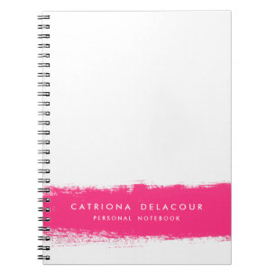 Hot Pink Watercolor Splash Personalised Notebook