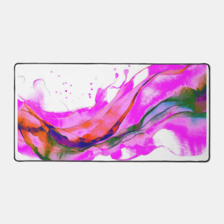 Hot pink watercolors desk mat