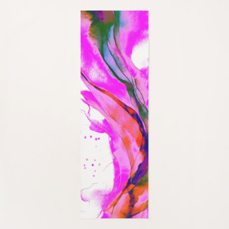 Hot pink watercolors yoga mat