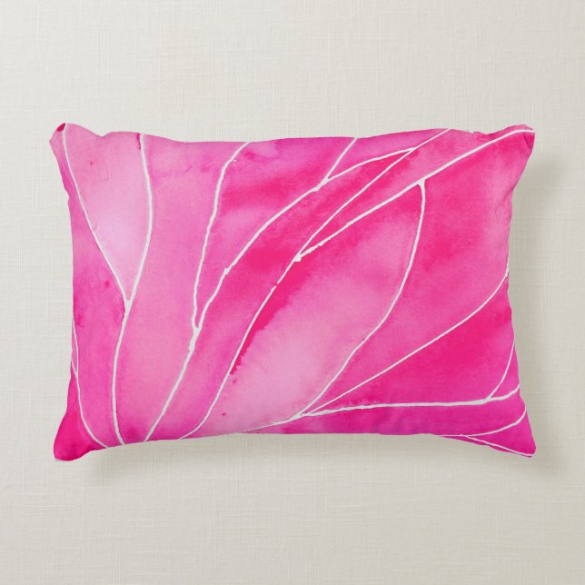Hot Pink Watercolour Break Decorative Cushion (Front)