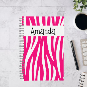 Hot Pink Wavy Animal Print Tote Sketch Notebook