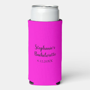 Hot Pink Wedding Bachelorette Party Gift Favour Seltzer Can Cooler