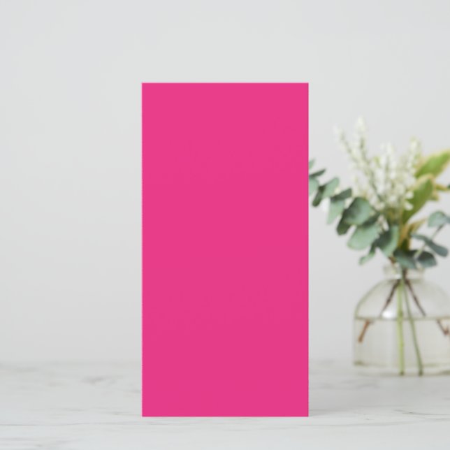 Hot Pink Wedding | Bold Solid Colour Invite (Standing Front)