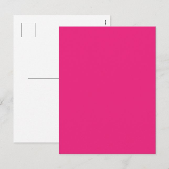 Hot Pink Wedding | Bold Solid Colour Invite (Front/Back)