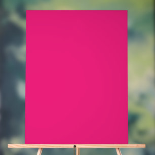 Hot Pink Wedding Bold Solid Colour Invite Acrylic Sign