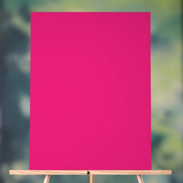 Hot Pink Wedding | Bold Solid Colour Invite Acrylic Sign (Neutral)