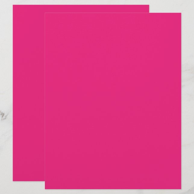 Hot Pink Wedding | Bold Solid Colour Invite Custom Letterhead (Front/Back)