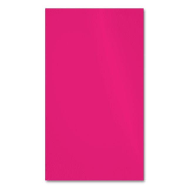 Hot Pink Wedding | Bold Solid Colour Invite Magnetic Business Card (Front Vertical)