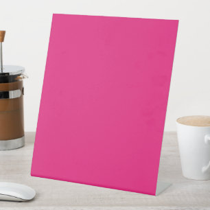 Hot Pink Wedding Bold Solid Colour Invite Pedestal Sign
