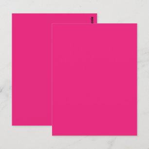 Hot Pink Wedding   Bold Solid Colour Invite Postcard