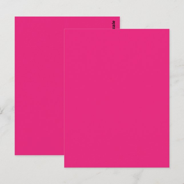Hot Pink Wedding | Bold Solid Colour Invite Postcard (Front/Back)