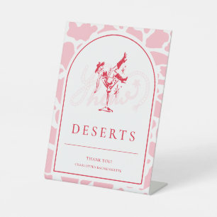 Hot Pink Western Bachelorette Party Pedestal Sign