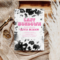 Hot Pink Western Chic Cow Print Bachelorette Party