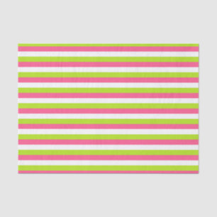 Hot Pink, White and Lime Green Stripes Tissue Paper