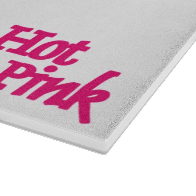 Hot Pink white glass cutting board (Corner)