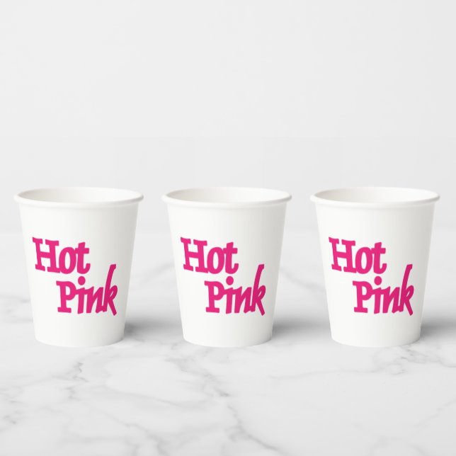 Hot Pink white paper cups (Multi)