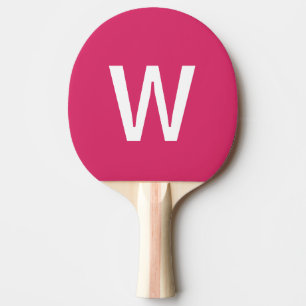 Hot pink & white Personalised Ping Pong Ball Paddle