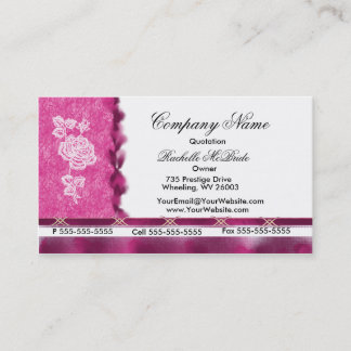 Hot Pink White Rose Business Cards