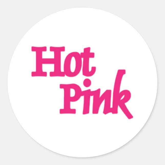 Hot Pink white round large stickers (Front)