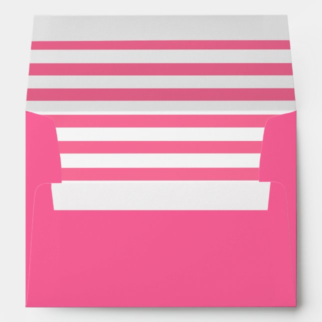Hot Pink & White Striped Envelope (Back (Bottom))