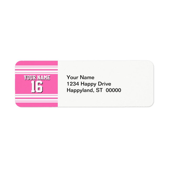 Hot Pink White Team Jersey Custom Number Name (Front)