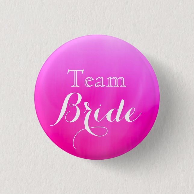 Hot Pink White Wedding Team Bride 3 Cm Round Badge (Front)