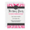 Hot Pink Wild Zebra Birthday Party Invitations