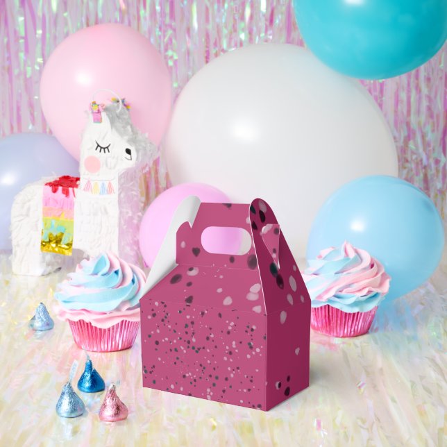 Hot Pink With Confetti Favour Box (Party)