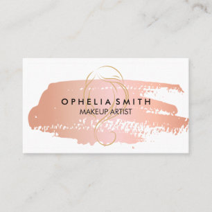Hot Pink with White Border Makeup Artist brushed Business Card