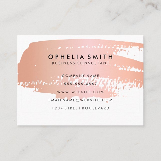 Hot Pink with White Border pink brushed Business Card (Front)