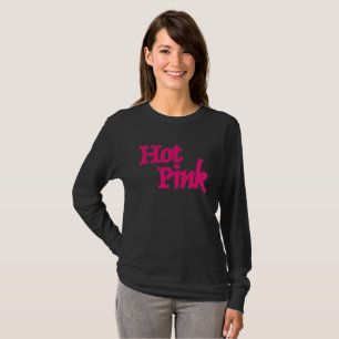 Hot Pink women black long sleeve shirt
