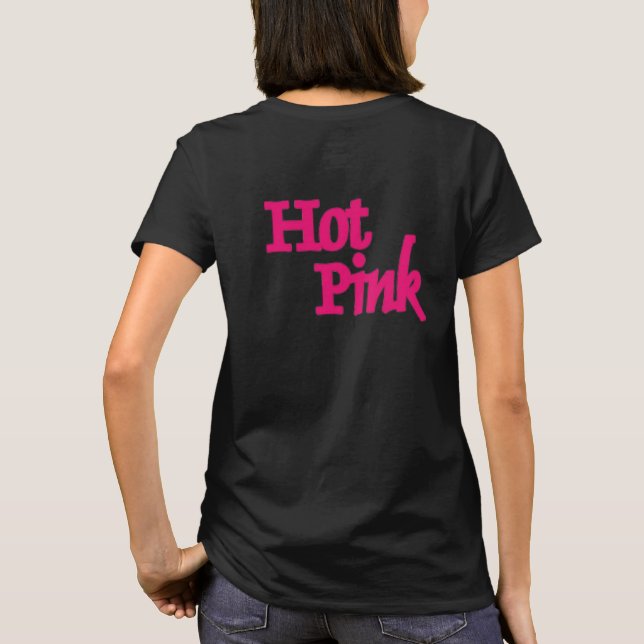 Hot Pink women black t-shirt back (Back)
