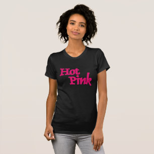 Hot Pink women fine Jersey black t-shirt