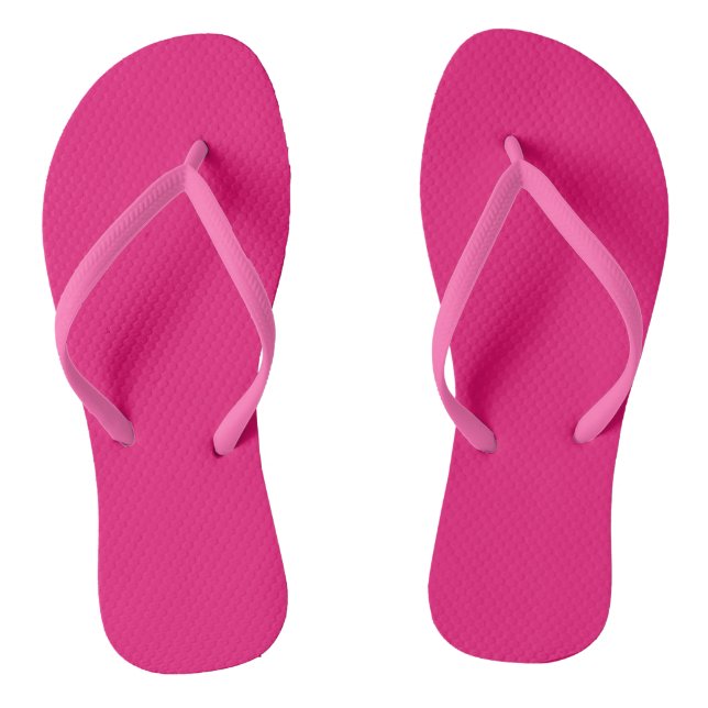 Hot Pink women pink and black flip flops (Footbed)