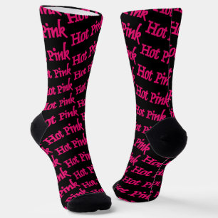 Hot Pink word black premium socks