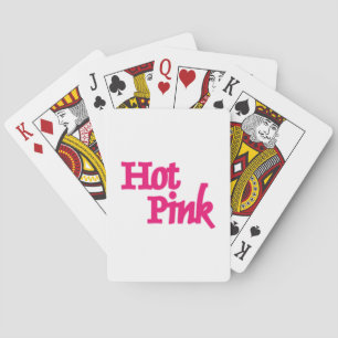 Hot Pink word white Poker playing cards