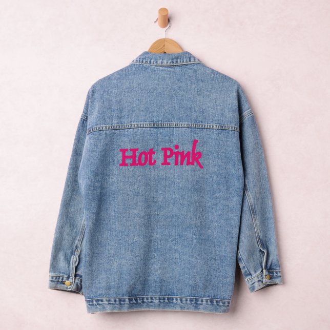 Hot Pink word women denim jacket (Hangar)