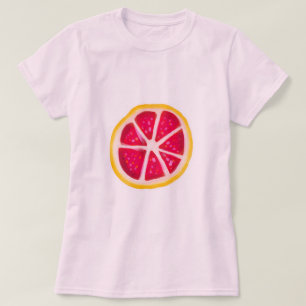 Hot Pink Yellow Citrus Grapefruit Slice T-Shirt