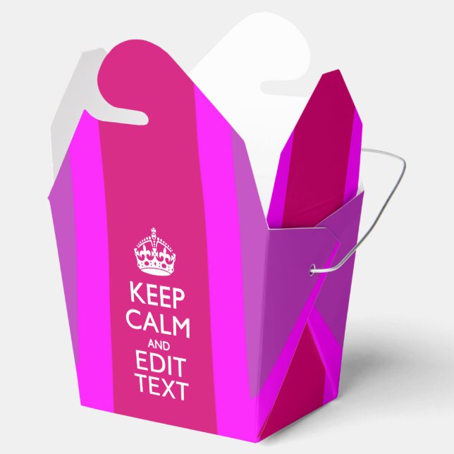 Hot Pink Your Keep Calm Edit Text Union Jack Favour Box (Opened)