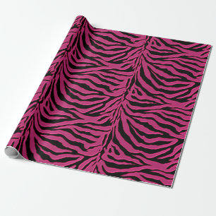 Hot Pink Zebra Animal Print Wrapping Paper