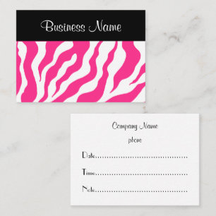 Hot Pink Zebra Appointment Card