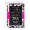 Hot Pink Zebra Bachelorette Party Invitations