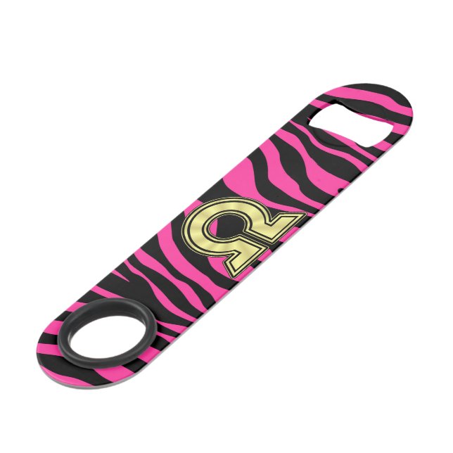 HOT PINK ZEBRA GOLD OMEGA (Front Angled)